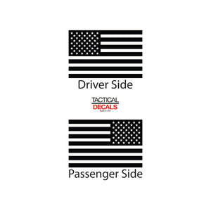 Tactical Decals USA Flag Decal for 2005-2020 Ram 2500 Power Wagon Rear Door Windows - Matte Black