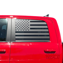 Load image into Gallery viewer, Tactical Decals USA Flag Decal for 2010 - 2018 Ram 1500 Rebel Crew Cab Windows - Matte Black
