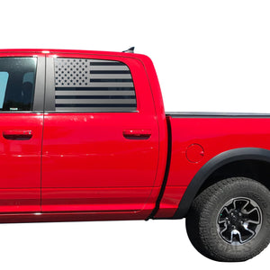 Tactical Decals USA Flag Decal for 2010 - 2018 Ram 1500 Rebel Crew Cab Windows - Matte Black