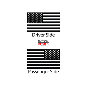 Tactical Decals USA Flag Decal for 2019-2020 Ram 1500 Rebel Rear Door Windows - Matte Black