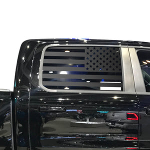 Tactical Decals USA Flag Decal for 2019-2020 Ram 1500 Rebel Rear Door Windows - Matte Black