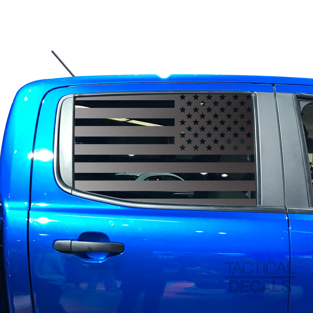 USA Flag Decal for 2020 Ford Ranger Rear door Windows - Matte Black