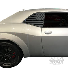 Load image into Gallery viewer, Tactical Decals USA Flag Decal for 2008 - 2020 Dodge Challenger Windows - Matte Black
