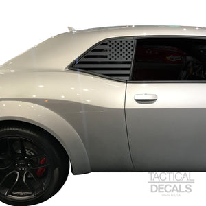 Tactical Decals USA Flag Decal for 2008 - 2020 Dodge Challenger Windows - Matte Black