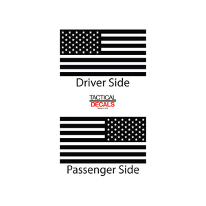 USA Flag Decal for 2014 - 2020 Toyota Tundra Rear Door Windows - Matte Black