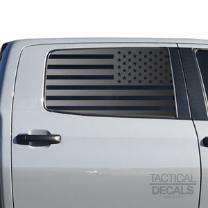 USA Flag Decal for 2014 - 2020 Toyota Tundra Rear Door Windows - Matte Black