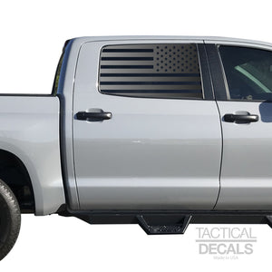 USA Flag Decal for 2014 - 2020 Toyota Tundra Rear Door Windows - Matte Black