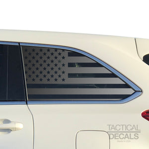 USA Flag Decal for 2014-2019 Toyota Highlander 3rd Windows - Matte Black