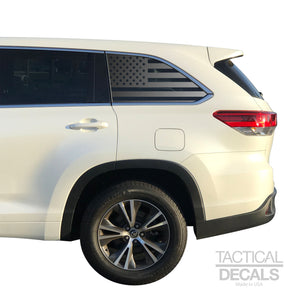 USA Flag Decal for 2014-2019 Toyota Highlander 3rd Windows - Matte Black