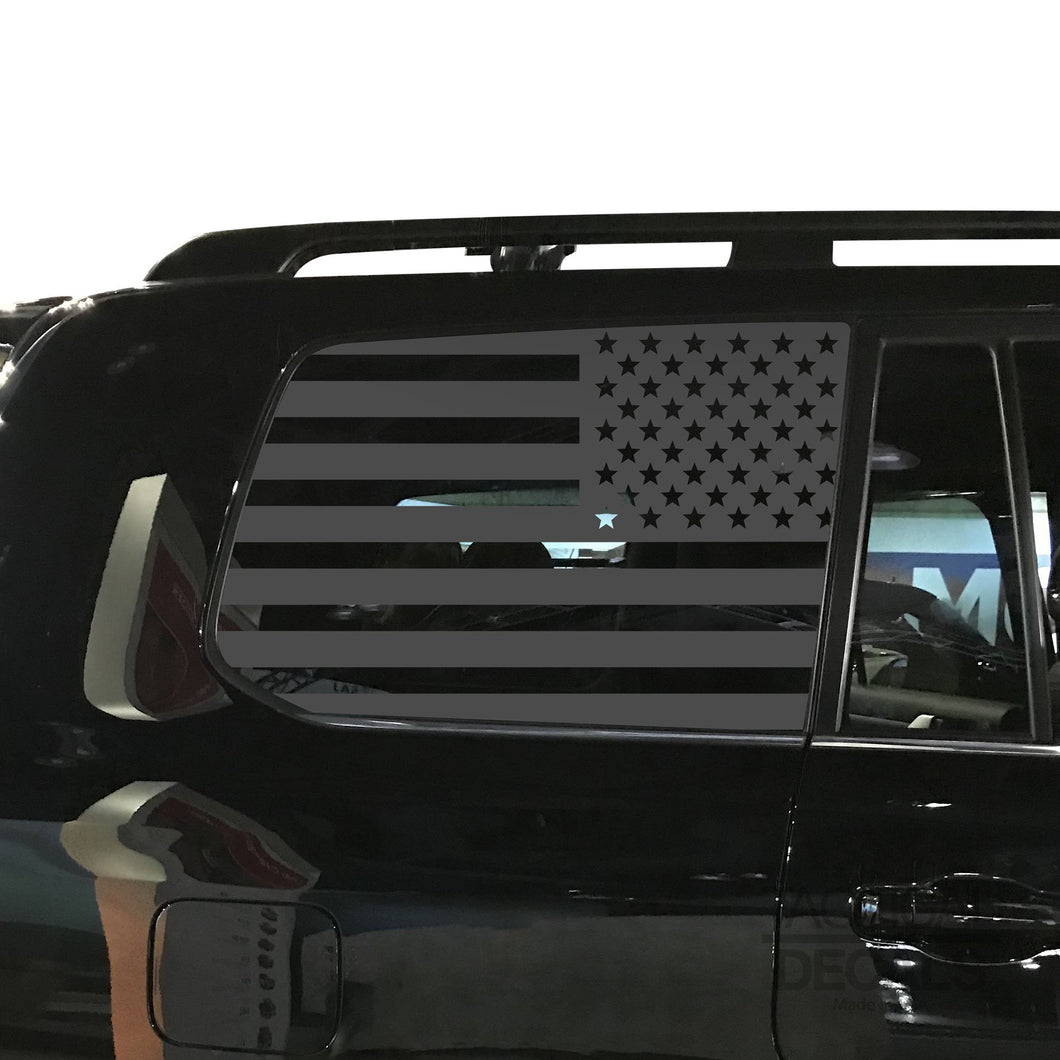 Tactical Decals USA Flag Decal for 2016-2020 Toyota Land Cruiser 3rd Windows - Matte Black