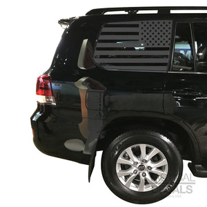 Tactical Decals USA Flag Decal for 2016-2020 Toyota Land Cruiser 3rd Windows - Matte Black