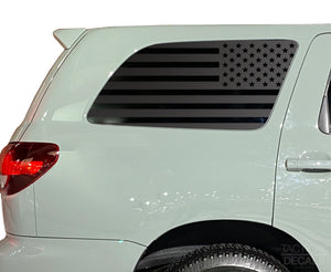 USA Flag Decal for 2008 - 2022 Toyota Sequoia Rear Windows - Matte Black