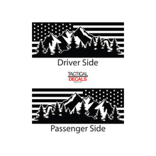 Load image into Gallery viewer, USA Flag w/Mountain Scene Decal for 2011 - 2020 Dodge Durango Windows - Matte Black
