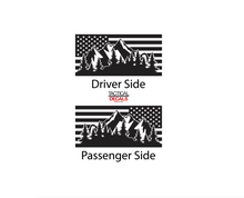 Load image into Gallery viewer, USA Flag w/ Mountain Scene Decal for 2022-2023 Jeep Grand Wagoneer 3rd Windows - Matte Black
