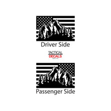 Load image into Gallery viewer, USA Flag w/Mountain Scene Decal for 2010-2020 Lexus GX460 3rd Windows - Matte Black Tactical Decals
