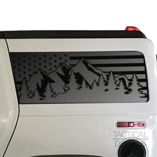 Load image into Gallery viewer, USA Flag w/Mountain Scene Decal for 2002-2009 Hummer H2 3rd Windows - Matte Black

