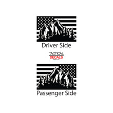 Load image into Gallery viewer, USA Flag w/Mountain Scene Decal for 2020 Ford Ranger Rear door Windows - Matte Black
