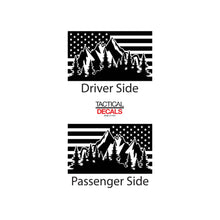 Load image into Gallery viewer, Tactical Decals USA Flag w/Mountain Scene Decal for 2019 - 2020 Subaru Ascent 3rd Windows - Matte Black
