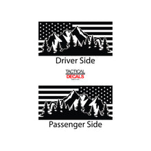 Load image into Gallery viewer, Tactical Decals USA Flag w/Mountain Scene Decal for 1996-2002 Toyota 4Runner 3rd Windows - Matte Black
