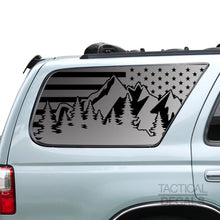 Load image into Gallery viewer, Tactical Decals USA Flag w/Mountain Scene Decal for 1996-2002 Toyota 4Runner 3rd Windows - Matte Black
