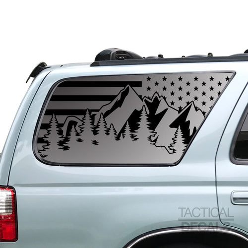 Tactical Decals USA Flag w/Mountain Scene Decal for 1996-2002 Toyota 4Runner 3rd Windows - Matte Black