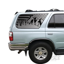 Load image into Gallery viewer, Tactical Decals USA Flag w/Mountain Scene Decal for 1996-2002 Toyota 4Runner 3rd Windows - Matte Black
