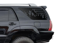 Load image into Gallery viewer, USA Flag w/Mountain Scene Decal for 2003 - 2009 Toyota 4Runner Windows - Matte Black
