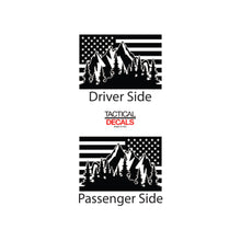 Load image into Gallery viewer, USA Flag w/Mountain Scene Decal for 2016-2020 Toyota Land Cruiser 3rd Windows - Matte Black
