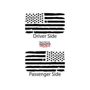 Tactical Decals Distressed USA Flag Decal for 2015-2020 Chevy Tahoe 3rd Windows - Matte Black