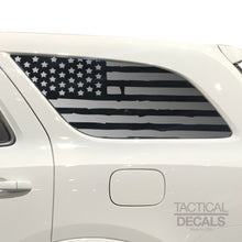 Load image into Gallery viewer, Tactical Decals Distressed USA Flag Decal for 2011 - 2020 Dodge Durango 3rd Windows - Matte Black
