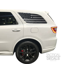 Load image into Gallery viewer, Tactical Decals Distressed USA Flag Decal for 2011 - 2020 Dodge Durango 3rd Windows - Matte Black

