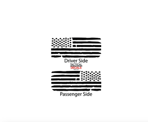 Distressed Flag Decal for 2021 - 2023 Ford Bronco 2-Door Windows - Matte Black