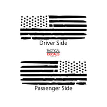 Load image into Gallery viewer, Tactical Decals Distressed USA Flag Decal for 2020 Ford Explorer 3rd Windows - Matte Black V1
