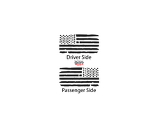 Load image into Gallery viewer, Distressed USA Flag Decal for 2022-2023 Jeep Grand Wagoneer 3rd Windows - Matte Black

