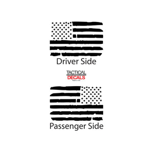 Tactical Decals Distressed USA Flag Decal for 2010-2020 Lexus GX460 3rd Windows - Matte Black