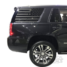 Load image into Gallery viewer, Distressed USA Flag Decal for 2015-2020 GMC Yukon 3rd Windows - Matte Black
