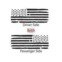 Load image into Gallery viewer, Tactical Decals Distressed USA Flag Decal for 2002-2009 Hummer H2 3rd Windows - Matte Black
