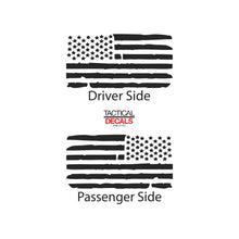 Load image into Gallery viewer, Tactical Decals Distressed USA Flag Decal for 2006-2010 Hummer H3 3rd Windows - Matte Black
