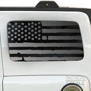 Tactical Decals Distressed USA Flag Decal for 2006-2010 Hummer H3 3rd Windows - Matte Black