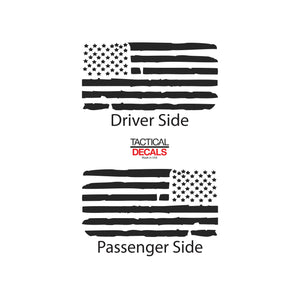 Tactical Decal Distressed USA Flag Decal for 2019-2020 Honda Passport 3rd Windows - Matte Black