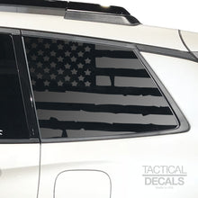 Load image into Gallery viewer, Tactical Decal Distressed USA Flag Decal for 2019-2020 Honda Passport 3rd Windows - Matte Black

