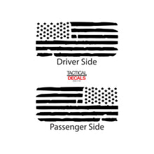 Load image into Gallery viewer, Tactical Decals Distressed USA Flag Decal for 2007-2020 2-Door Jeep Wrangler Hardtop Windows - Matte Black
