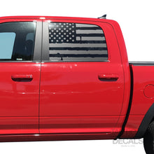 Load image into Gallery viewer, Tactical Decals Distressed USA Flag Decal for 2010 - 2018 Ram 1500 Rebel Crew Cab Windows - Matte Black
