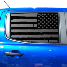 Load image into Gallery viewer, Tactical Decals Distressed USA Flag Decal for 2020 Ford Ranger Rear door Windows - Matte Black
