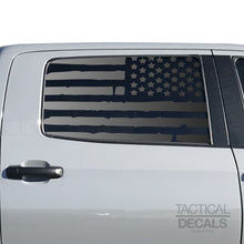 Load image into Gallery viewer, Tactical Decals Distressed USA Flag Decal for 2014 - 2020 Toyota Tundra Rear Door Windows - Matte Black
