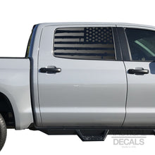 Load image into Gallery viewer, Distressed USA Flag Decal for 2014 - 2020 Toyota Tundra Rear Door Windows - Matte Black
