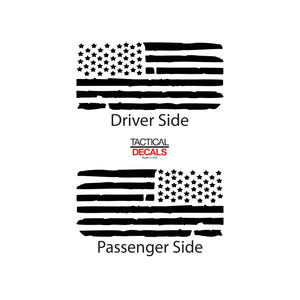 Tactical Decals Distressed USA Flag Decal for 1996-2002 Toyota 4Runner 3rd Windows - Matte Black