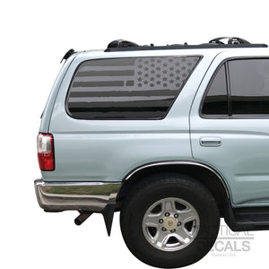 Tactical Decals Distressed USA Flag Decal for 1996-2002 Toyota 4Runner 3rd Windows - Matte Black