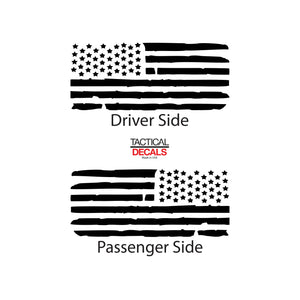 Distressed USA Flag Decal for 2003 - 2009 Toyota 4Runner Windows - Matte Black