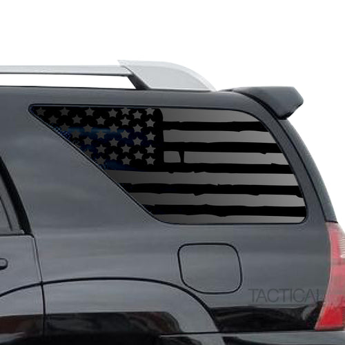 Tactical Decals Distressed USA Flag Decal for 2003 - 2009 Toyota 4Runner Windows - Matte Black